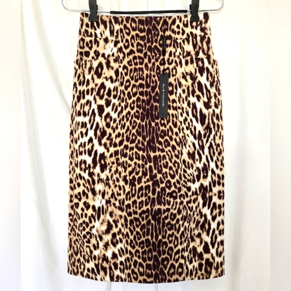 🌷( Elie Taharie ) "Madison" Leopard Print Pencil Skirt
